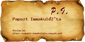 Papszt Immakuláta névjegykártya